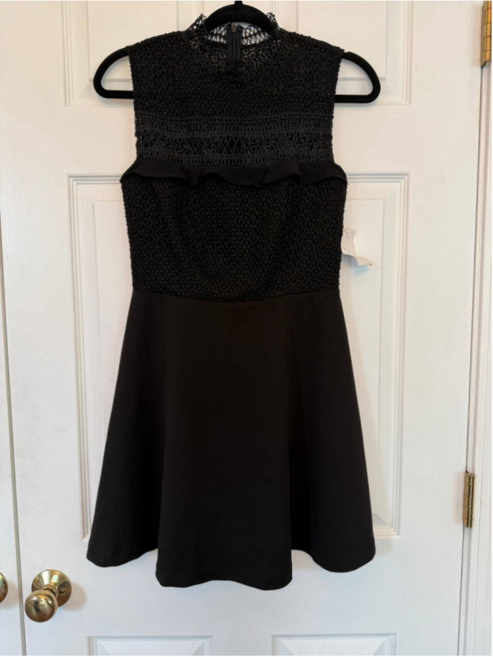 Women's Aqua for Bloomingdales Black Lace Mini Dress Size S